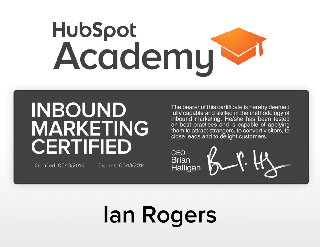 Hubspot Academy Inbound Marketing Certification